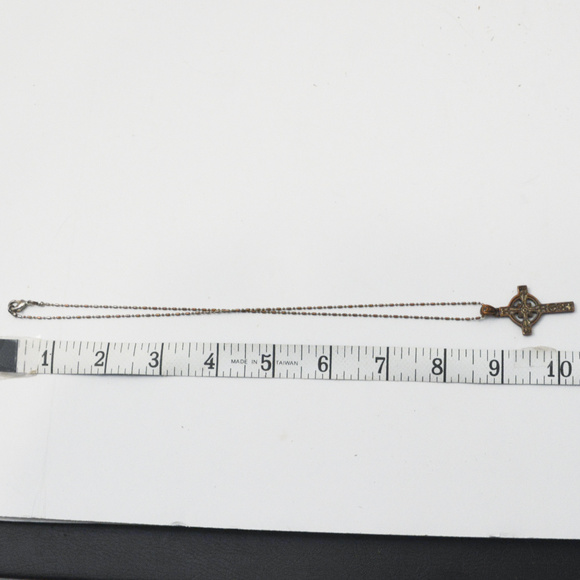 Copper Colored Cross Necklace - Picture 2 of 3